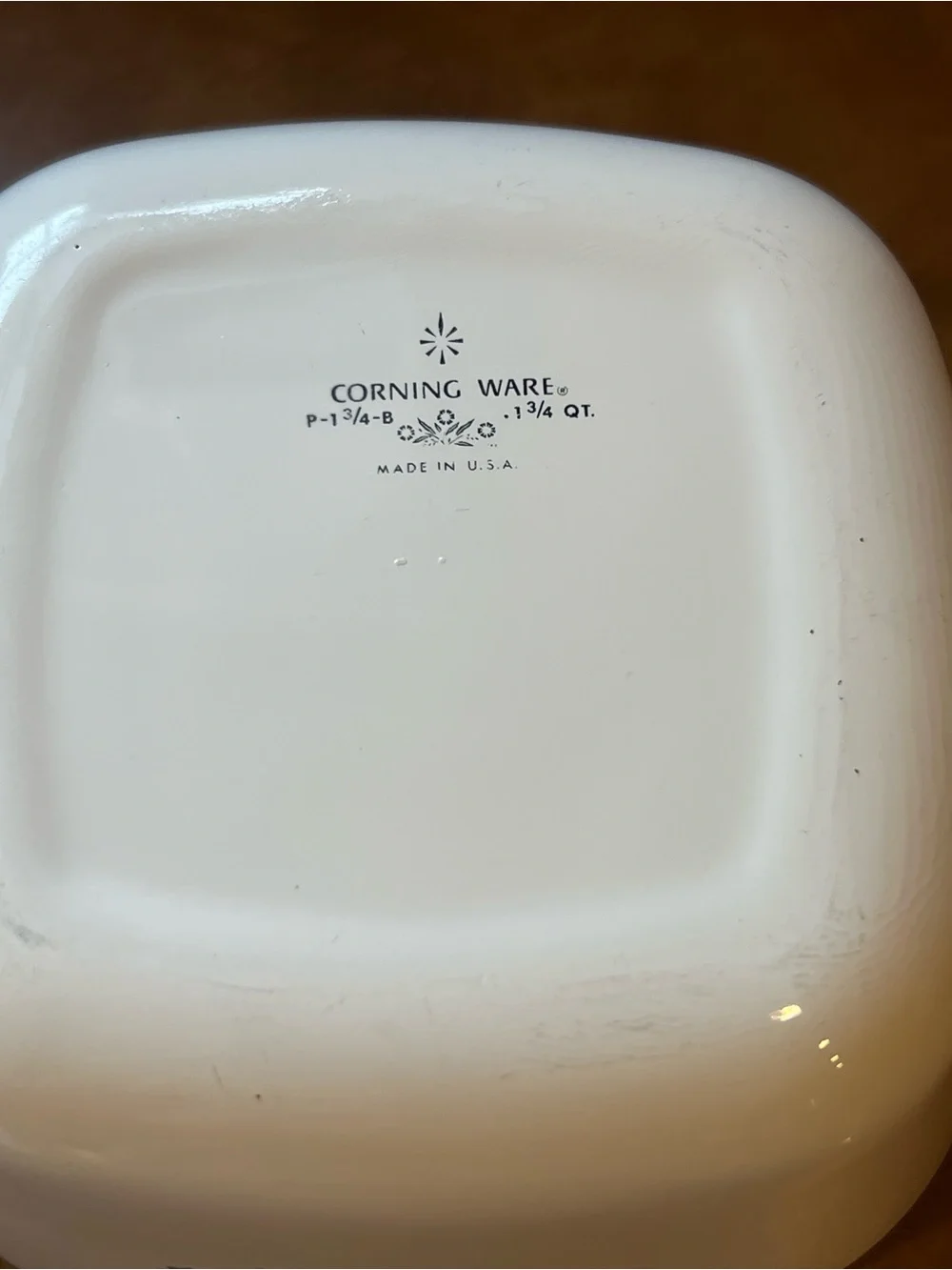 Corningware White Casserole with Blue Cornfloweri Motif and Glass Lid